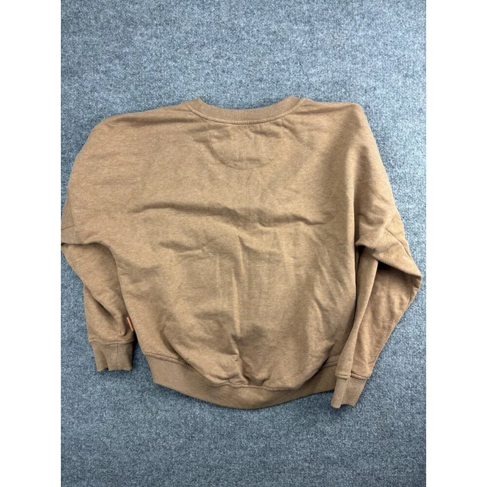 Wanakome Pullover Sweatshirt Women's Large Brown Fleece Cropped Long Sleeve Crew - Picture 7 of 7